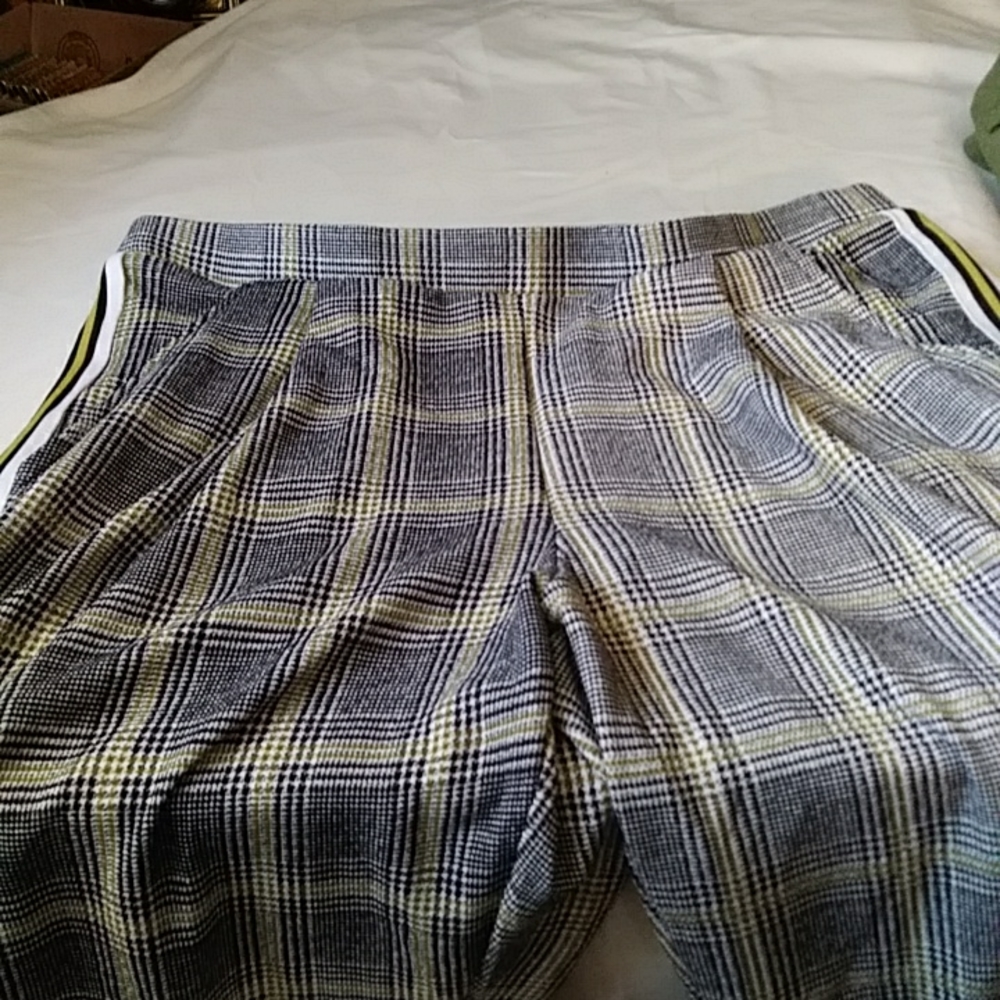 SOLD. Hot Kiss Plaid pants with side stripes as 2x